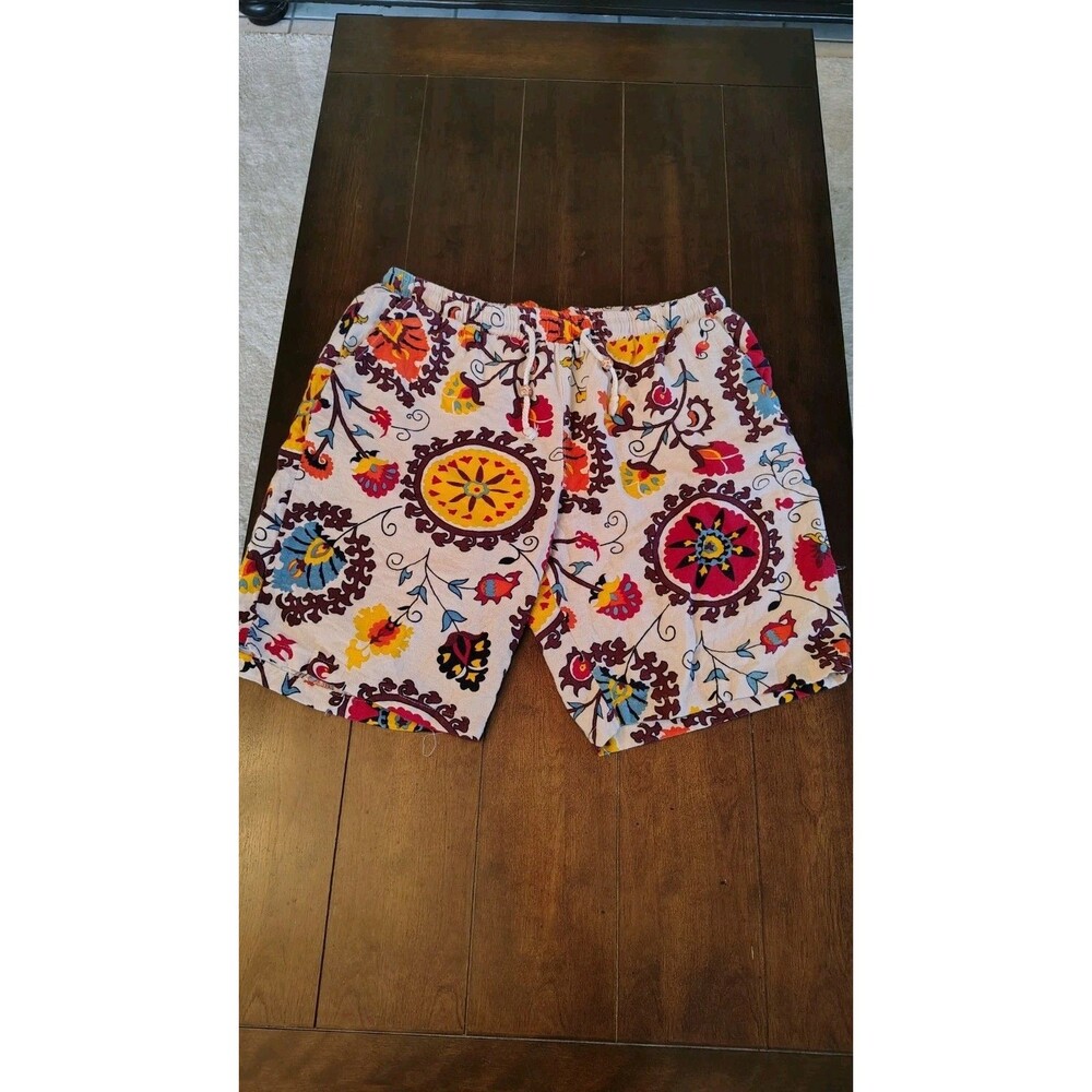 Reverb Mens Beach Shorts Drawstring Retro Casual Shorts with Pockets Size 28